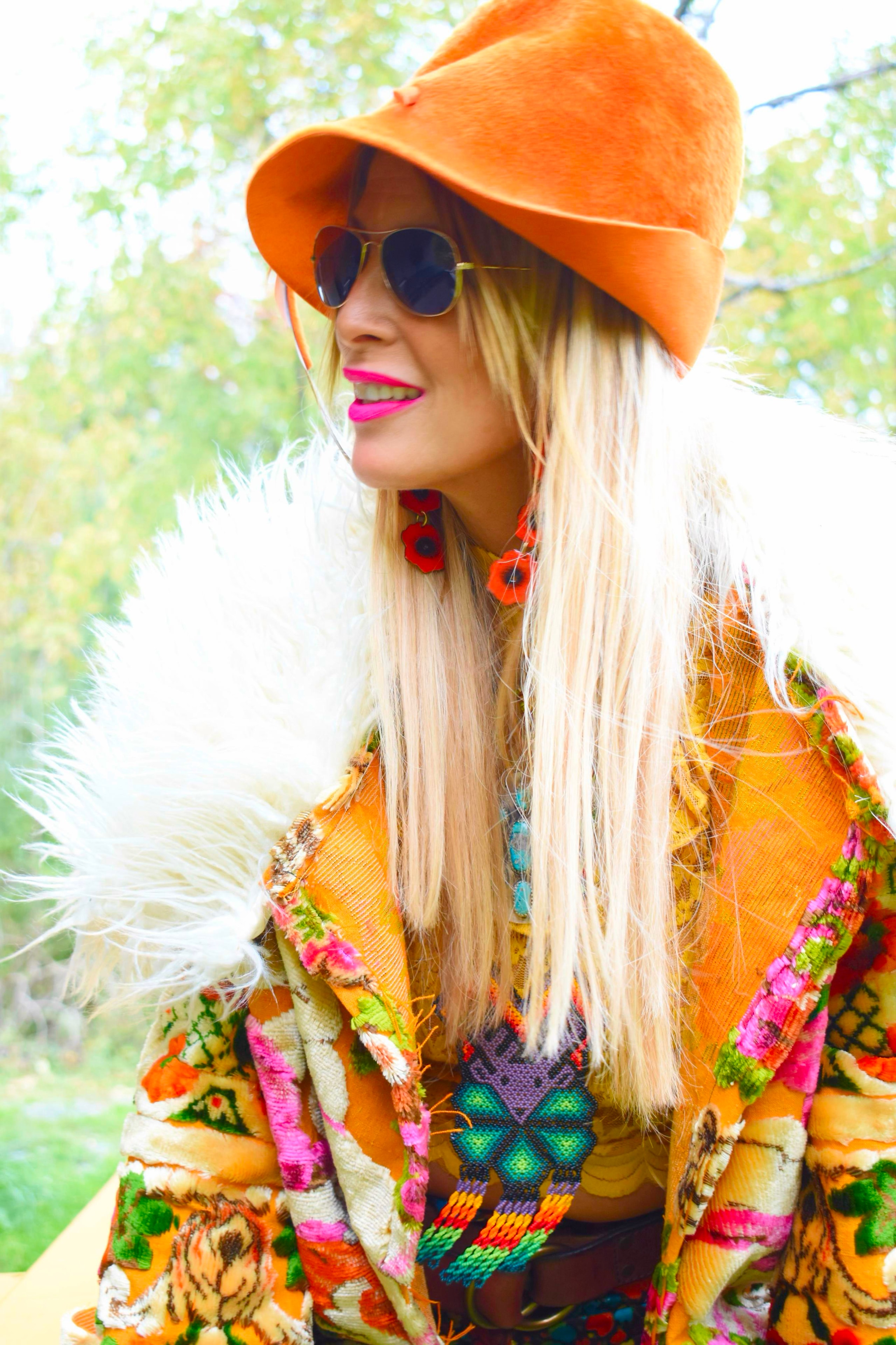Michelle DaRin orange hat editorial