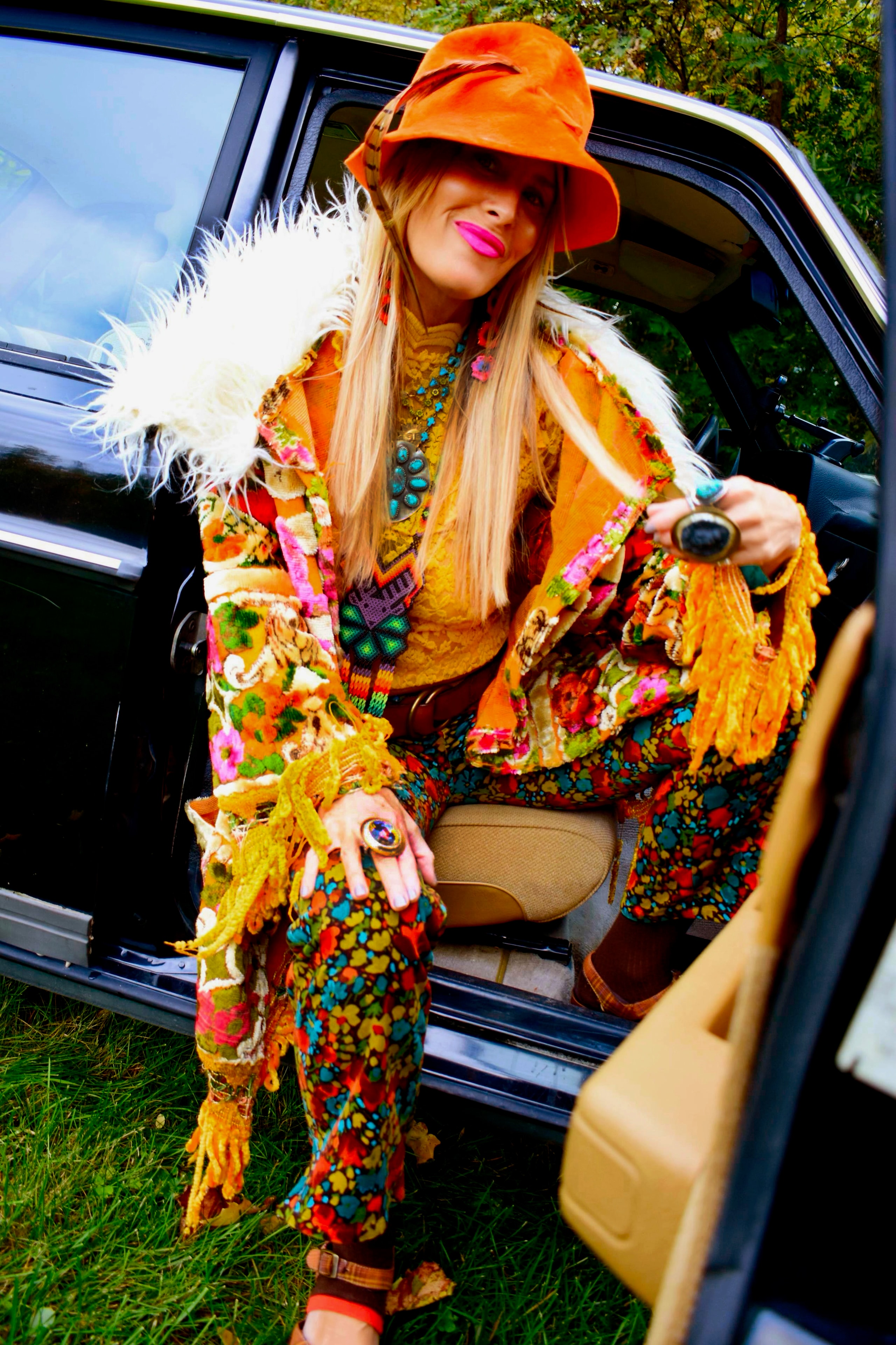 Michelle DaRin stepping out of car