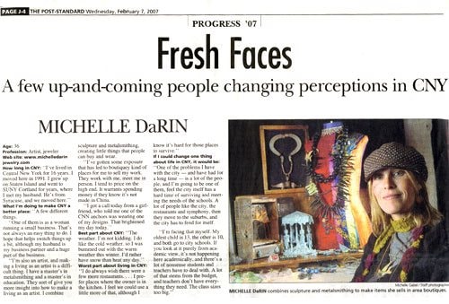 Featured in Post-Standard's Fresh Faces, February 2007
